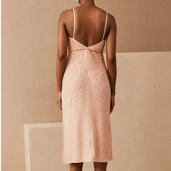 👗Anthropologie Grey Sequin Midi Dress, 12 - Picture 3 of 4